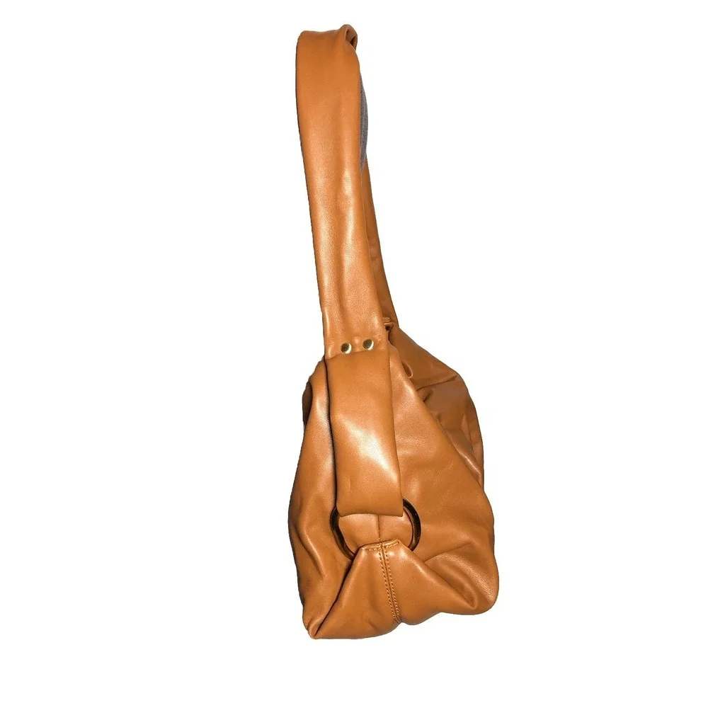 Y2K Style Slouchy Hobo Bag Brown‎ Faux Leather Oversized Shoulder